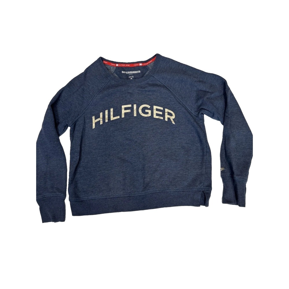 Women's TOMMY HILFIGER SPORT ESSENTIAL LOGO SWEATSHIRT - Small Navy